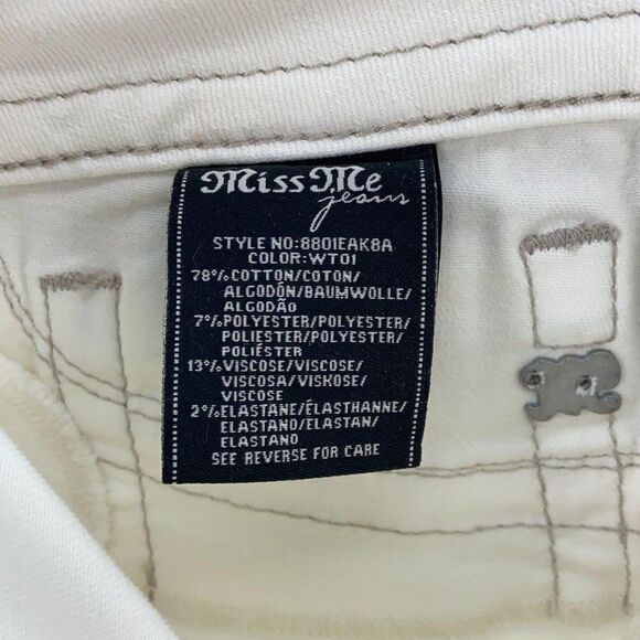 $100 Miss Me White Skinny Ankle Curvy Fit Jeans - Picture 4 of 12